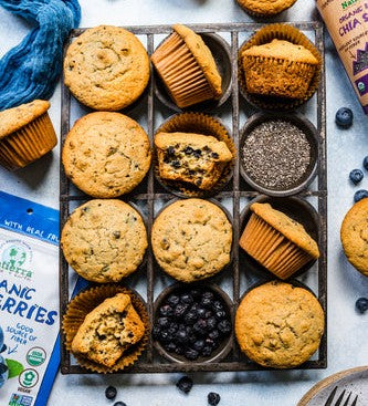 Organic freeze-dried blueberry chia muffins recipe