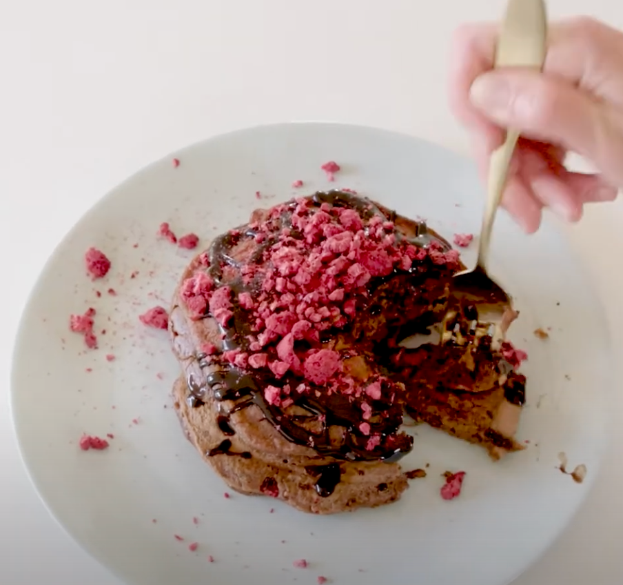 Chocolate Raspberry Pancakes