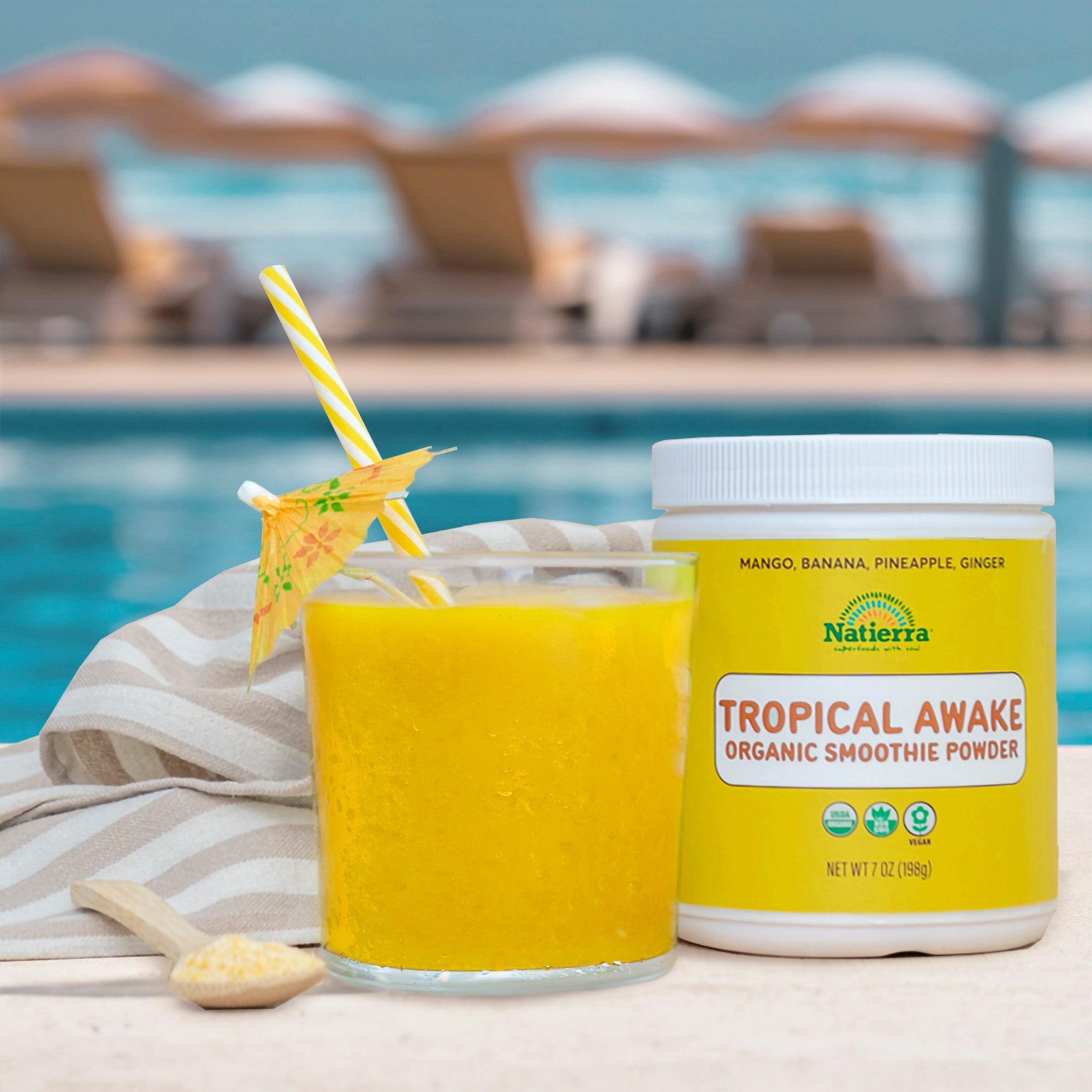 Tropical awake smoothie drink
