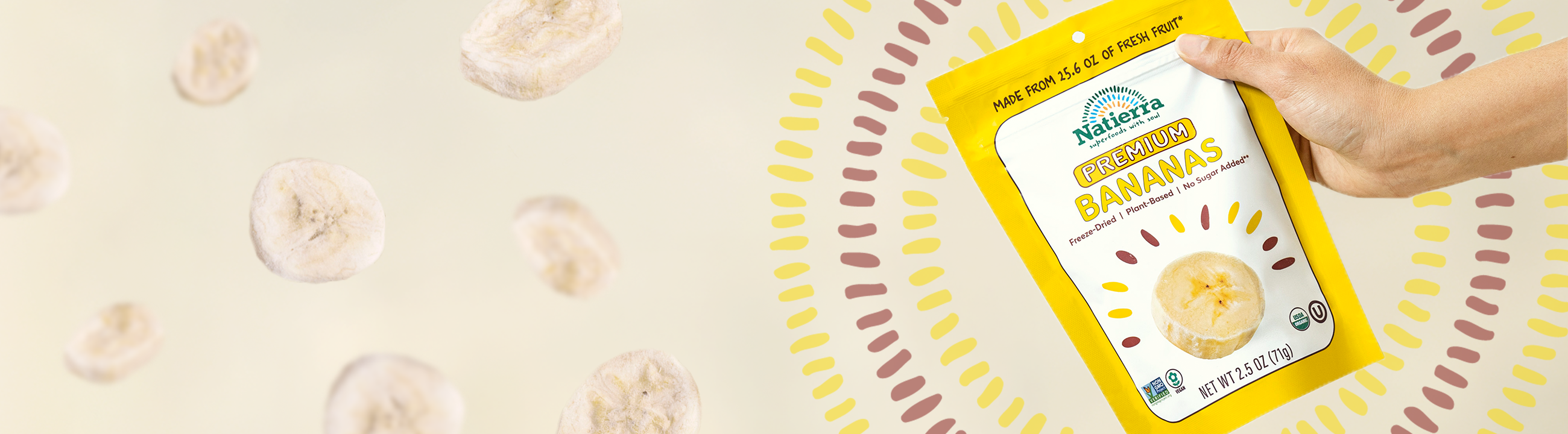 Premium freeze-dried bananas
