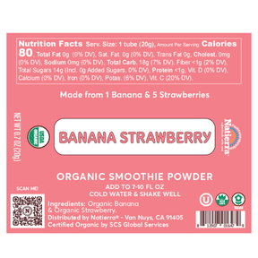 Natierra Banana Strawberry Smoothie Powder nutrition facts thumbnail