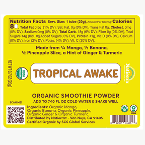Natierra Tropical Awake Organic Smoothie Powder nutritional facts thumbnail