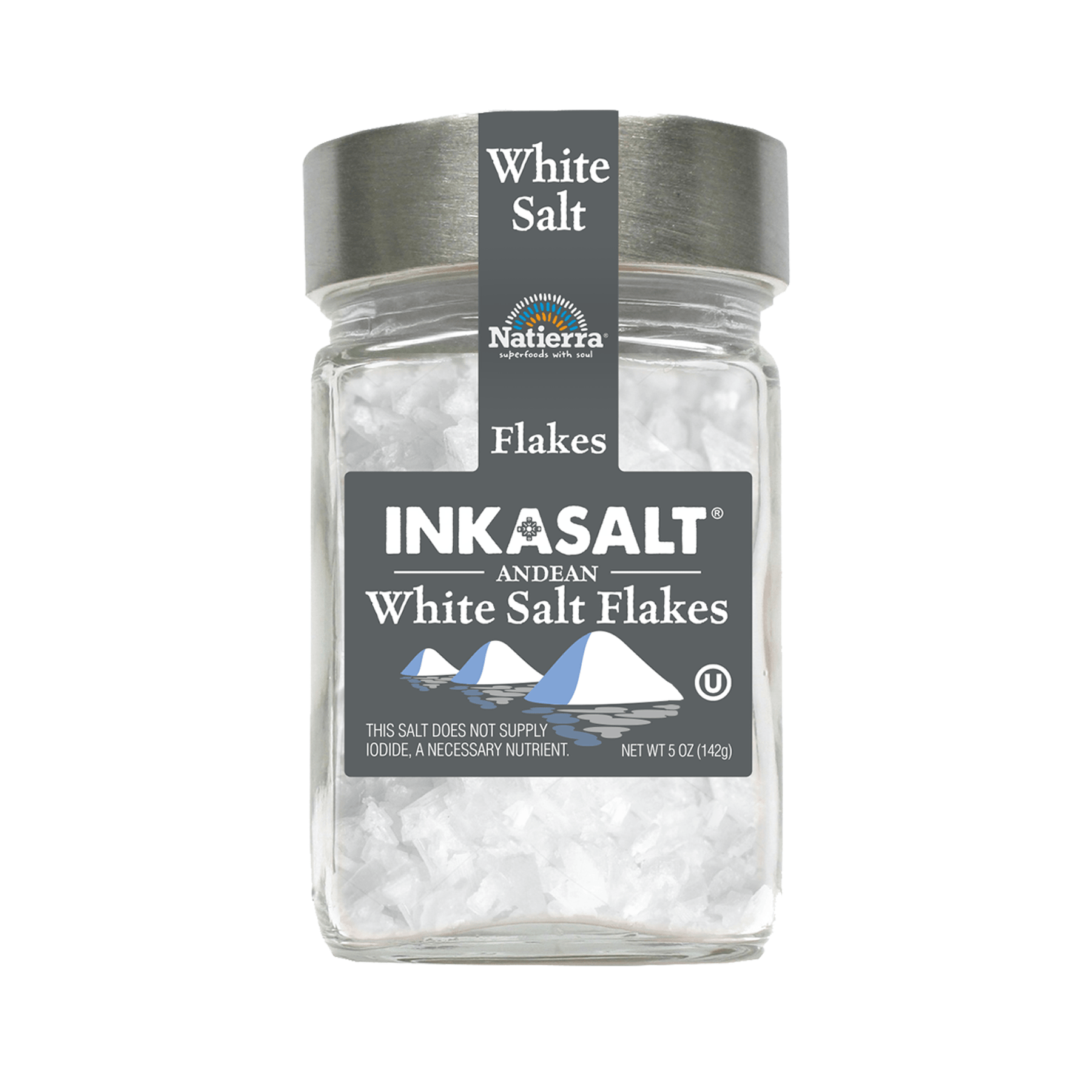 Natierra InkaSalt  White Salt Flakes 5 oz jar