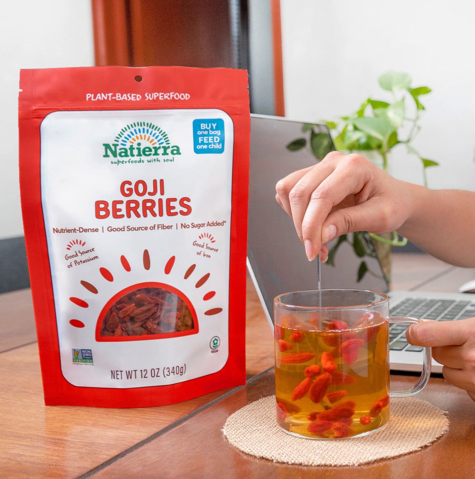 Preparing a cup of Goji Berries Tea