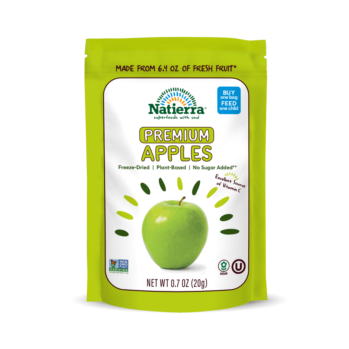 Natierra Premium Freeze-Dried Apples 0.7 oz Bag