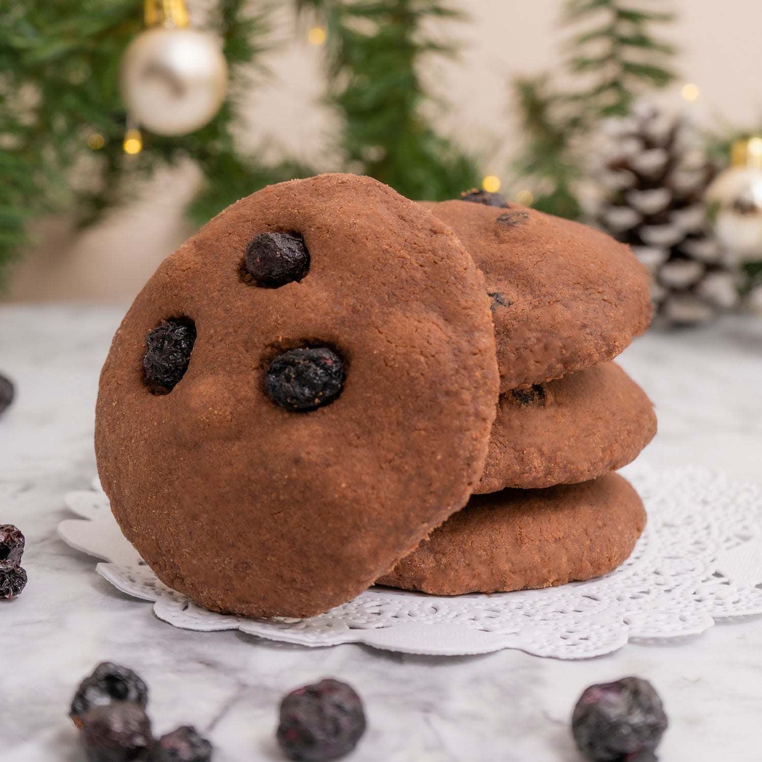 Freeze-Dried Blueberry and Chocolate Cookies