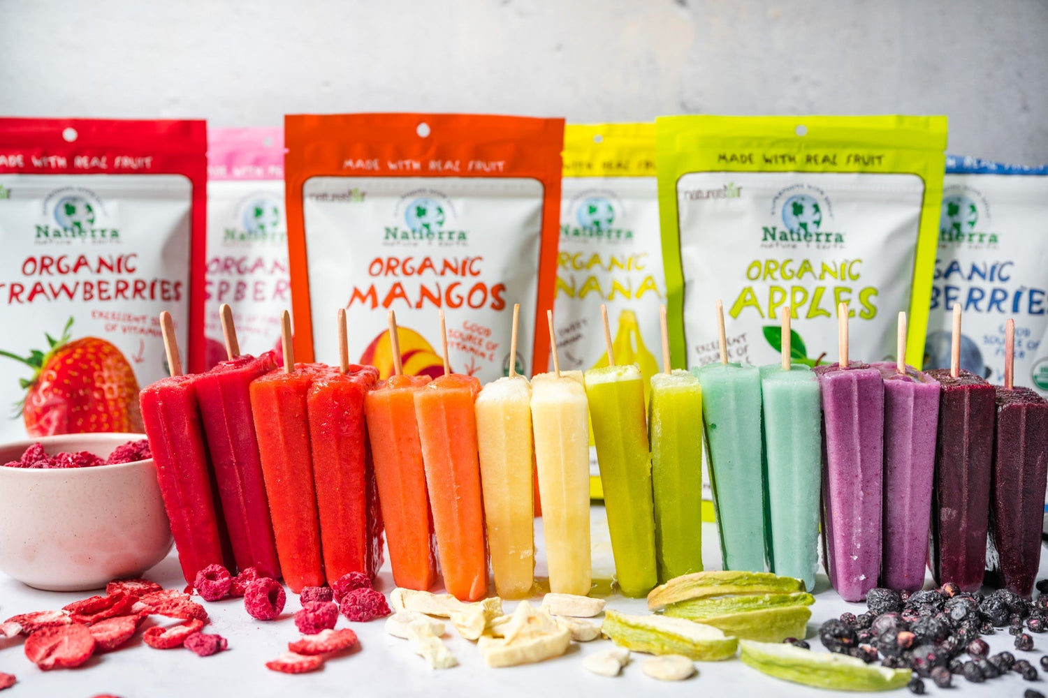 Natierra Lemon-Lime Rainbow Popsicles