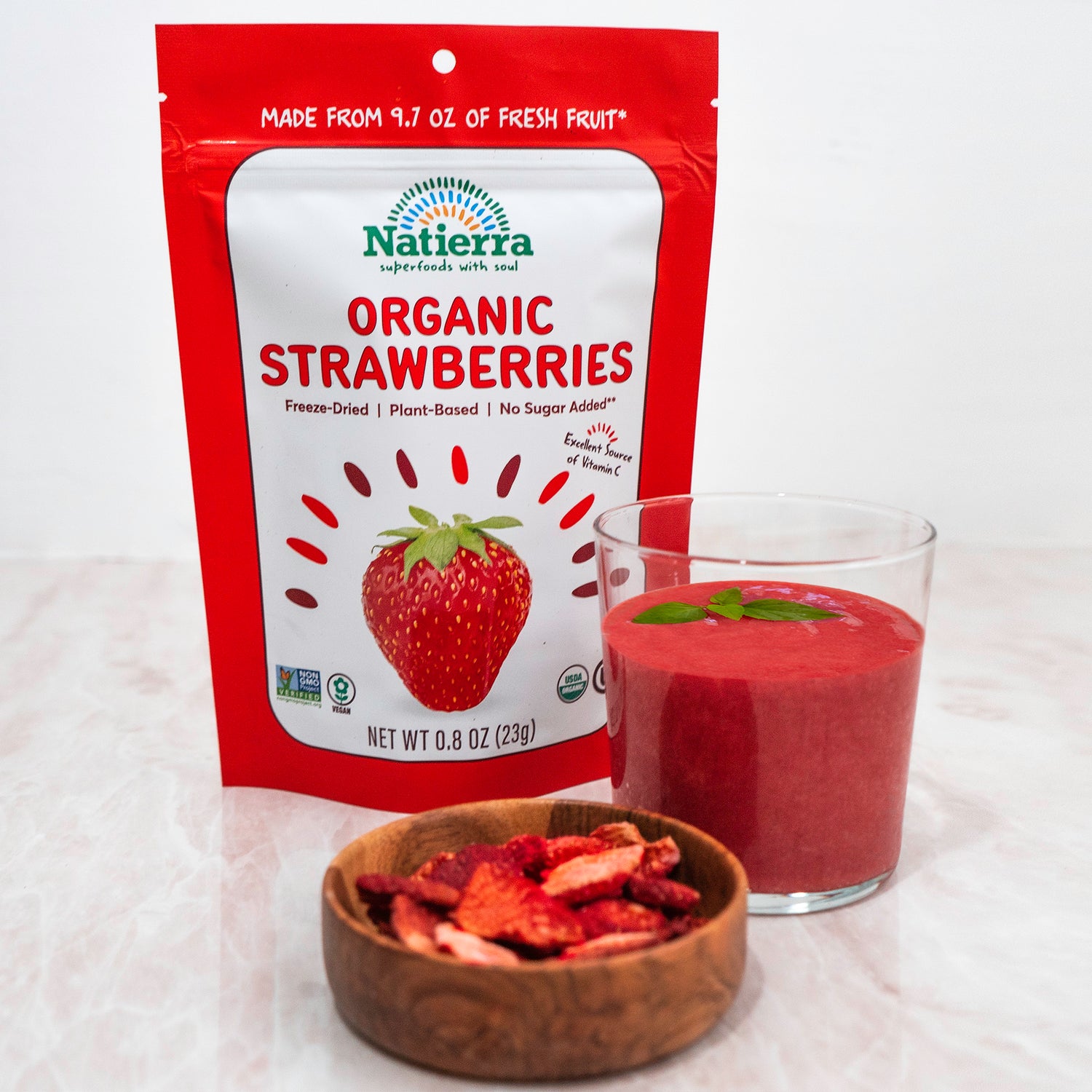 Strawberry snacks and smoothies