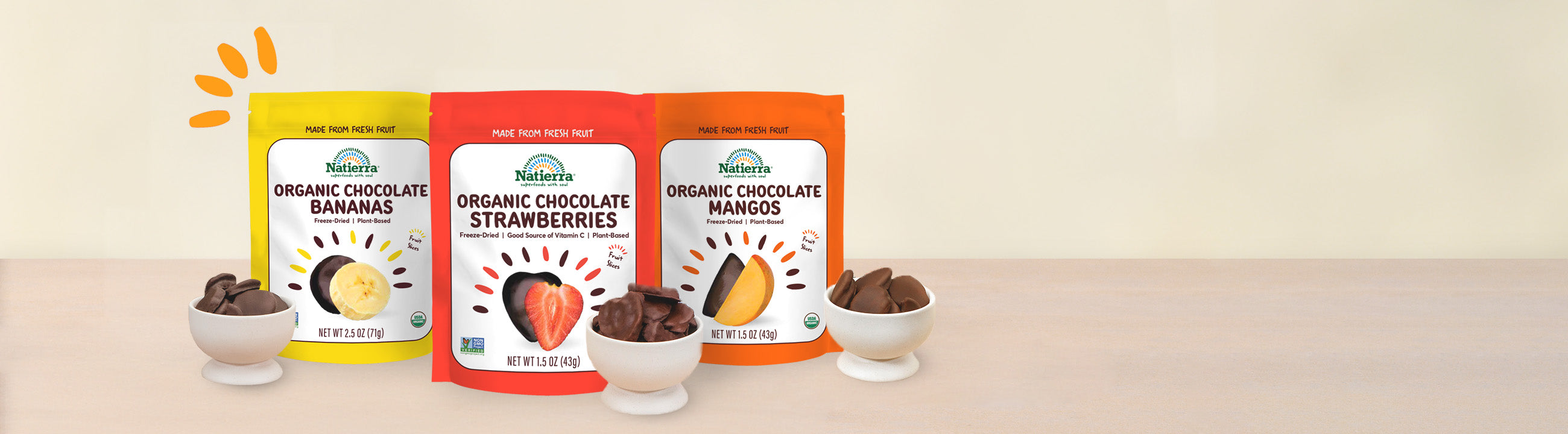 Freeze-dried chocolate covered products