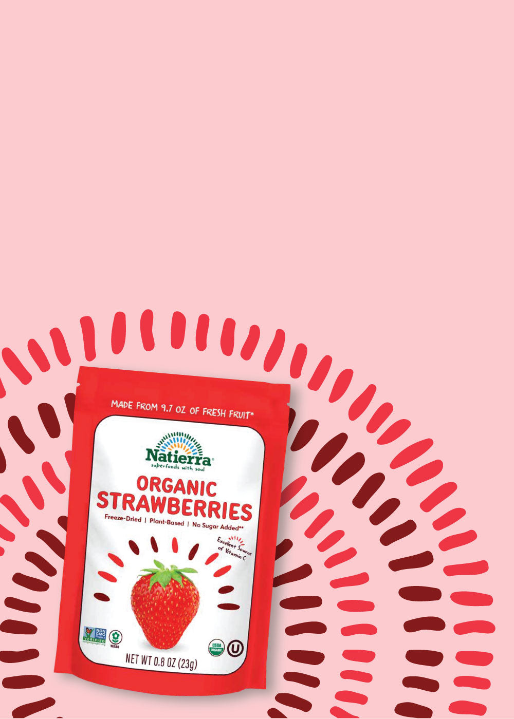 Natierra Organic Freeze Dried Strawberries bag 