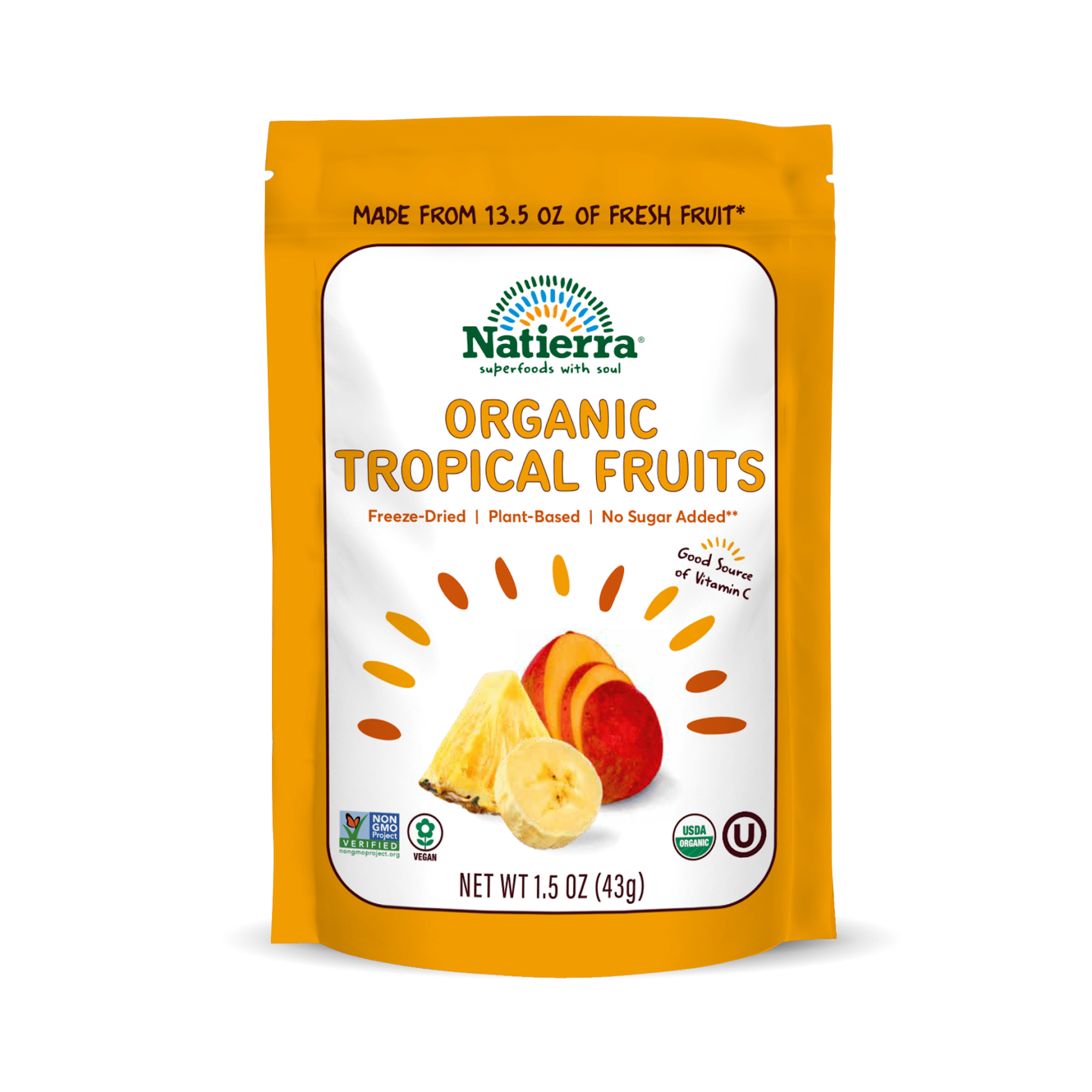 Natierra Organic Freeze-Dried Tropical Fruits 1.5 oz bag