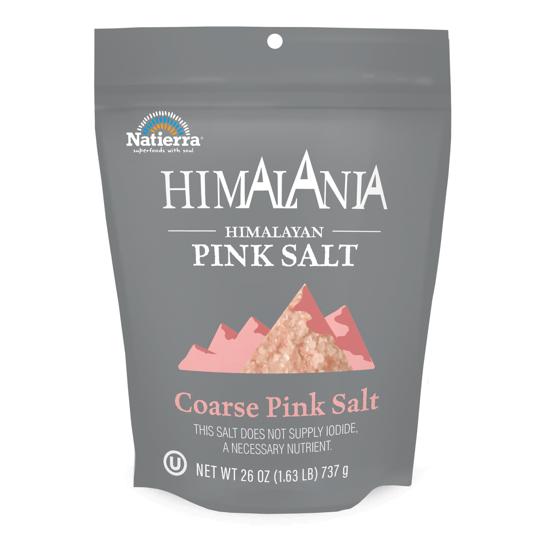 Natierra Himalania Coarse Pink Salt 26 oz pouch