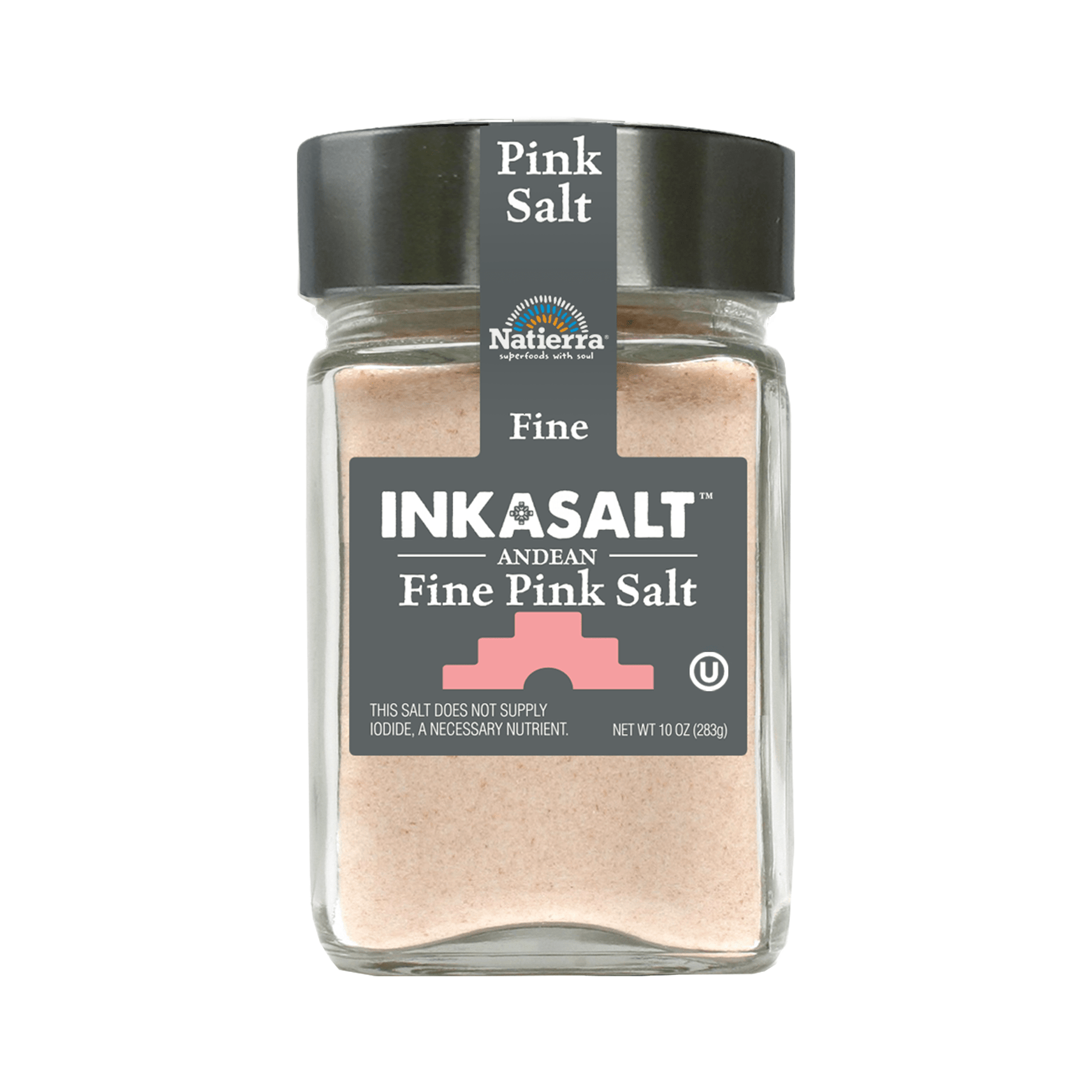 Natierra InkaSalt Fine Pink Salt 10 oz jar