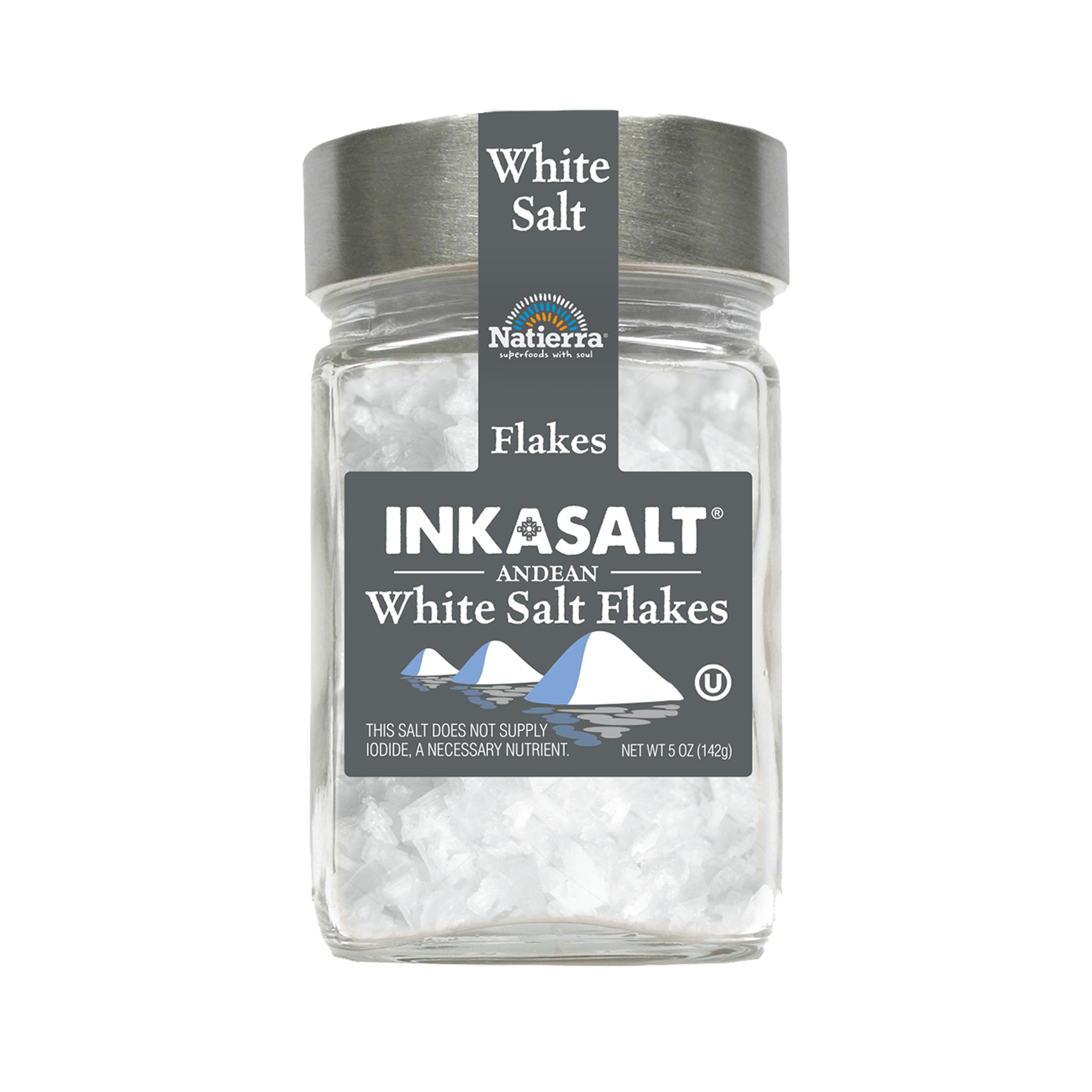 Natierra InkaSalt  White Salt Flakes 5 oz jar 