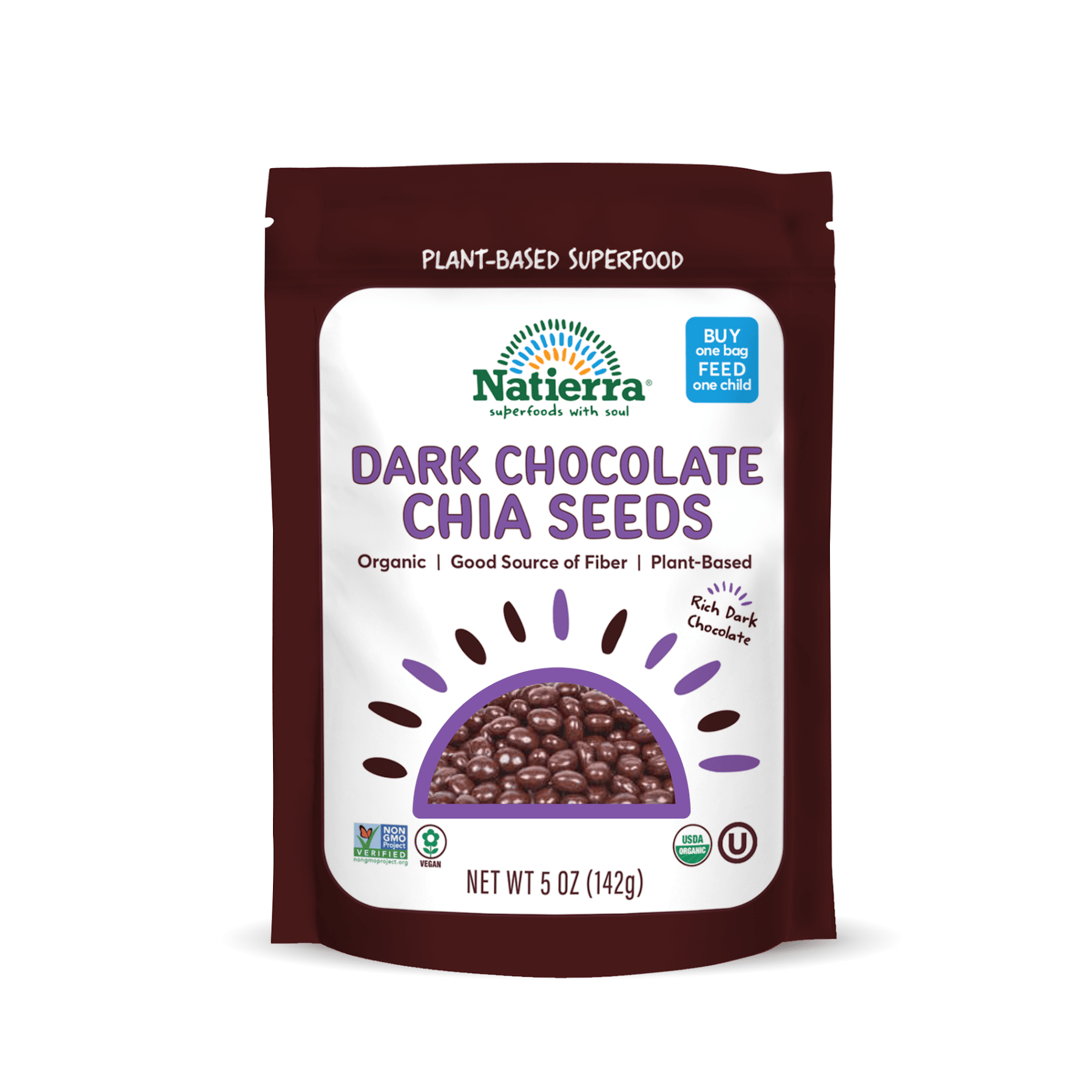 Natierra Organic Dark Chocolate Chia Seeds 5 oz