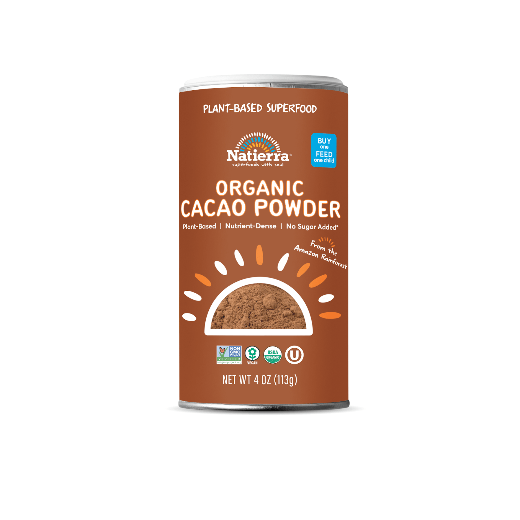 Natierra Organic Cacao Powder 4 oz shaker