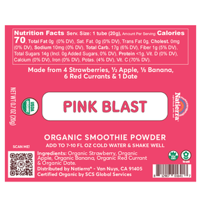 Natierra Pink Blast Smoothie Powder nutrition facts